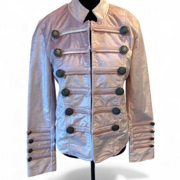 Free People Pink Velvet Military Jacket Medium NWT - Picture 5 of 15